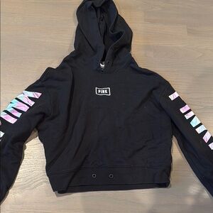 PINK Multicolored Long Sleeve Crop Sweatshirt